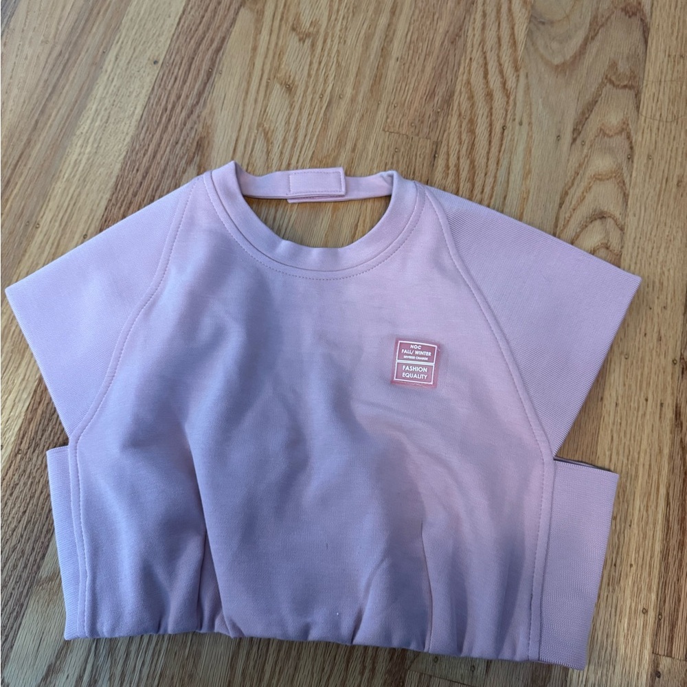 Nocturne Pink Short Sleeve Crop Top